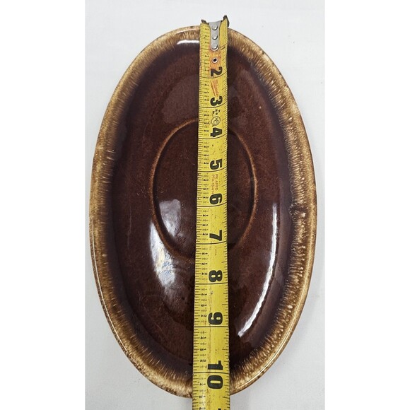 Vtg Hull Pottery Brown Gravy Boat Drip Serving Plate USA Oven Proof Replacement - Picture 6 of 8